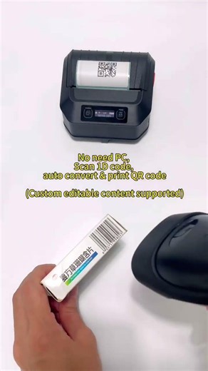 Portable printer pair with Bluetooth scanner to print labels