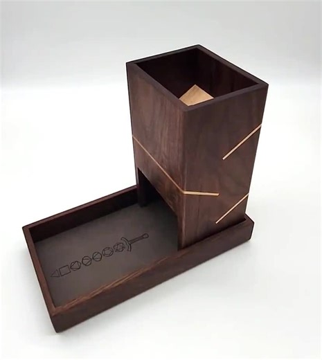 Walnut Wood Dice Tower and Tray: Maple Baffles, D&D, Pathfinder - Etsy