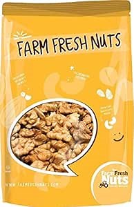 Dry Roasted Unsalted California Walnuts (1 Lb.) - Oven Roasted to Perfection in Small Batches for Added Freshness - Vegan & Keto Friendly - Farm Fresh Nuts Brand