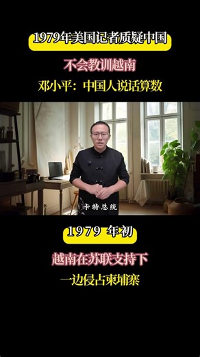 79年，美國記者質疑中國不會教訓越南，鄧小平：中國人說話算數 #歷史 #歷史故事 #歷史人物 #近代
