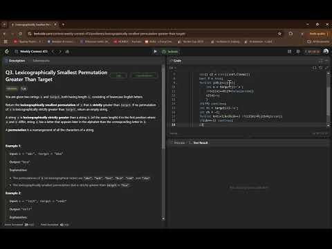 Q3 - Lexicographically Smallest Permutation Greater Than Target - C# Solution