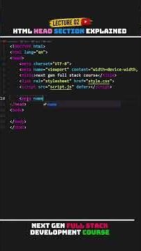 Lec 10: Next Gen Full Stack Development Course #html #webdevelopment #clientserver #coding #htmlcour