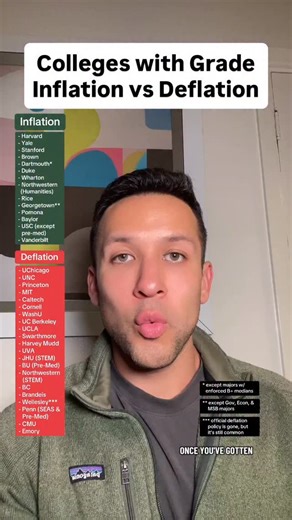 College Prep & Admissions on Instagram: "Colleges with grade inflation and collleges with grade deflation . . . . . . #highschool #college #collegelife #collegestudents #ivyleague"