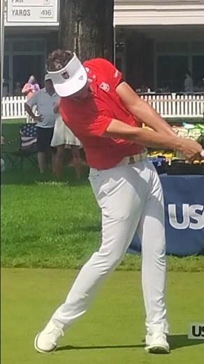Ian Poulter tees off on 10 at US Senior Open