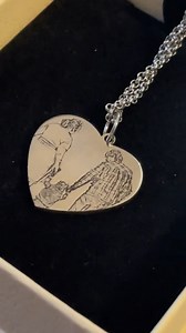 62K views · 41 reactions | It will forever mark my baby’s birthday. I will truly treasure this necklace forever! Engraved Heart Photo Necklace  https://calliegift.com/3NFfyrk | Callie Gifts | Facebook