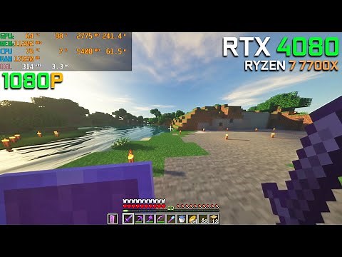 MINECRAFT 1.19.2 OPTIFINE : RTX 4080 + RYZEN 7 7700X FPS TEST WITH SHADERS| MINECRAFT RAY TRACING