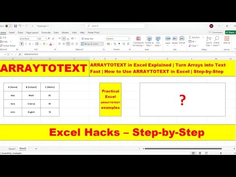 How To Use ARRAYTOTEXT Excel Function | Convert Arrays to Text Easily