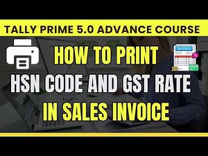 HSN Code & GST Rate Bill Par Kaise Print Kare? | Tally Prime Tips & Tricks #tallyprime #tally