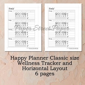 Wellness Tracker and Horizontal Layouts for Your Happy Planner Classic-size - DIGITAL DOWNLOAD - Etsy Canada