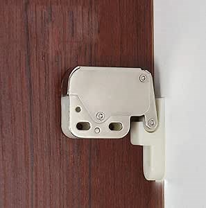WANLIAN(4 Pieces) Self-Locking Spring Buckle, Push-in Touch Lock, Self-Locking Hinge, Spring Buckle Lock for Cabinet Doors and Furniture