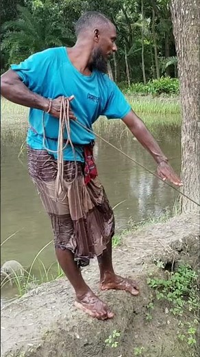 The most amazing fish catching short video in the village pond