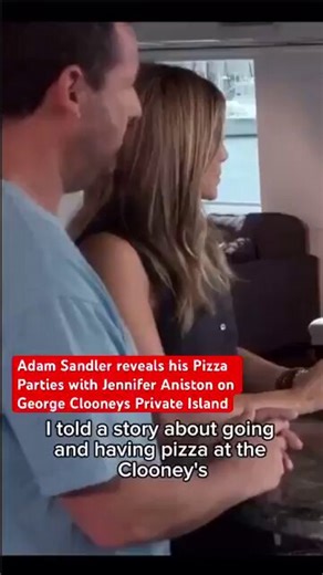 Why did Jennifer Aniston get so uncomfortable when Adam Sandler was talking about having Pizza with The Clooneys on their private island and all the varieties of Pizza being served?