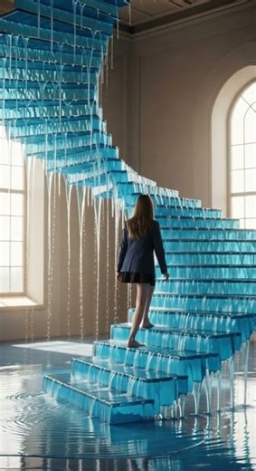 She Walks Up Water Stairs – ASMR Feel the Calm Flow #asmr #relaxation #water