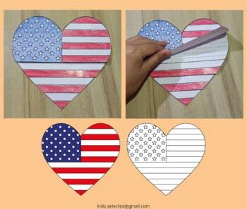 Veterans Day Flip Book American Flag Writing Activities Memorial Day Heart