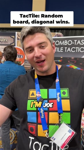 Discover TacTile: the unique tableau-building game with randomized boards and ever-growing bonus actions. Simple to learn, complex to master, and different every single time! If you're at Dice Tower West, go to Joe's Booth and get a demo! #TacTile #BoardGames #TabletopGames #StrategyGame #dicetowerwest