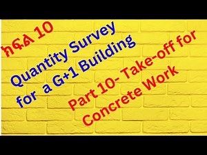 Quantity Survey for a G+1 Building Part 10 - Take-off for Sub-structure Concrete Work
