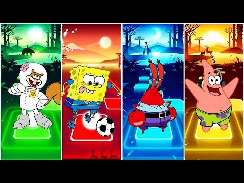 MR KRABS EXE VS SANDY CHEEKS EXE VS SPONGEBOB EXE VS PLANKTON EXE - TILES HOP