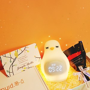 [Hot Item] Penguin Kids Alarm Clock Rechargeable Nightlight for Girls