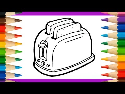 How to Draw a Toaster Step by Step | Easy Kitchen Appliance Drawing for Kids | Kitchen Tool Drawing