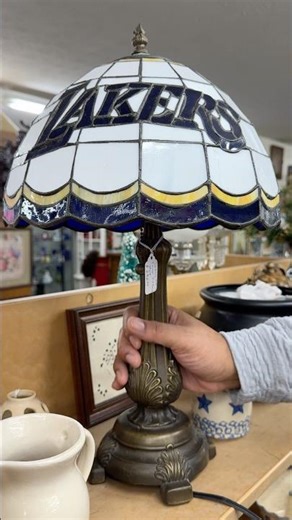RARE FIND 👀 Handmade Lakers Stained Glass Lamp 💡🏀 #MotivatedByMylan