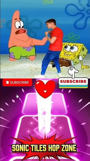 SPONGEBOB EDM RUSH 🧽💥 Crazy Tiles Hop Music Challenge! 🔥 #Shorts