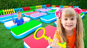 370K views · 7.1K reactions | Diana and Oliver Inflatable Maze Challenge and Other Adventure Stories for Kids #challenge #kids #kidsshow #kidstv #storiesforkids #kidschallenge #adventure #kidsadventure #family #familyfun #familytime #familyadventures #kidsfun #maze | Kids Roma Show | Facebook