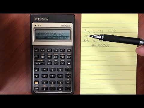 HP 17BII Finance Menu - Bond Analysis