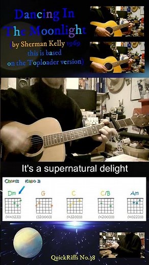 Dancing In The Moonlight Riff on acoustic guitar Tab & chords Great for lead & singing