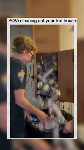 Cleaning out frat house