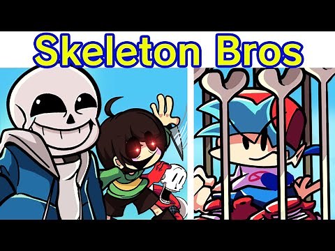Friday Night Funkin' Vs Chara, Sans & Papyrus Week + Cutscenes | Skeleton Bros [CHAPTER 1] (FNF Mod)