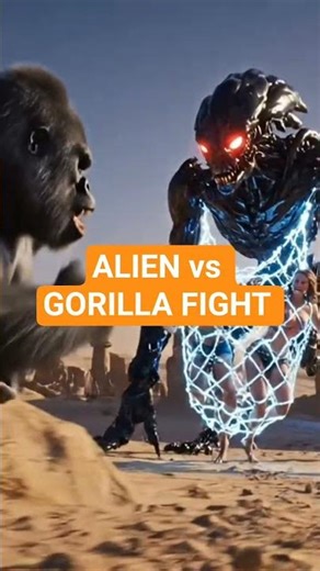 ALIEN vs GORILLA FIGHT #adventure #shorts #movie