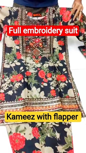 full embroidery design kameez with flapper 😍#shorts #shortvideo #dress
