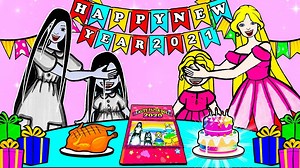 1.5M views · 10K reactions | Paper Dolls Dress Up - Year End Party With Sadako & Rapunzel Family - Fairy Tales #99 | Beauty Paper Dolls | Facebook