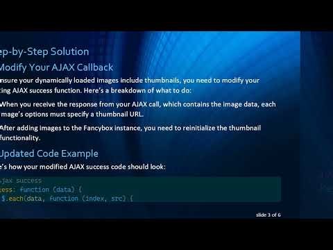 How to Add Thumbnails for Dynamically Loaded Images in Fancybox Gallery