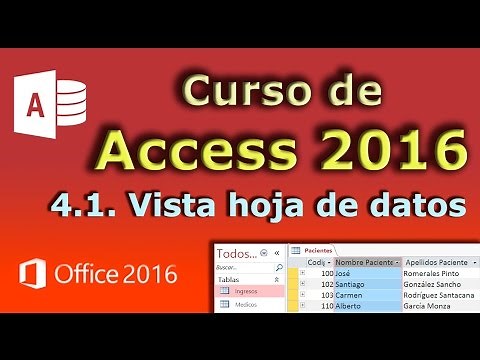 Curso de Access 2016. 4.1. La vista Hoja de Datos
