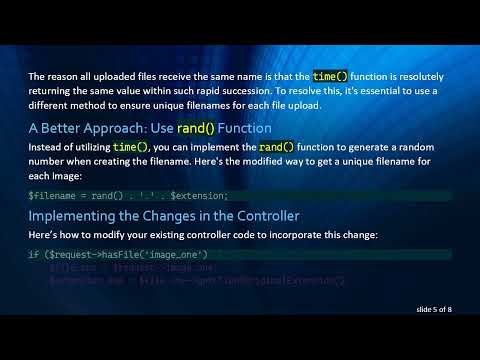 Resolving File Upload Issues: Unique Image Names in PHP using rand()