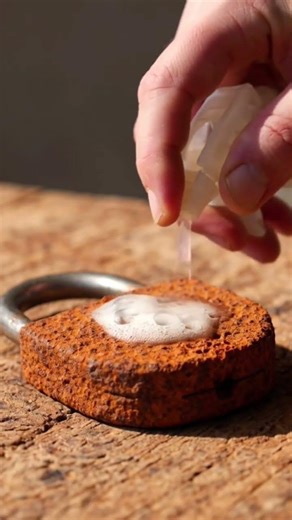 “Rusty Lock Cleaning – Satisfying Transformation”