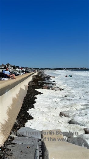18K views · 305 reactions | View from North Beach in Hampton as the tide came in. Lots of surfers riding the waves from Hurricane Erin | NH News Now | Facebook