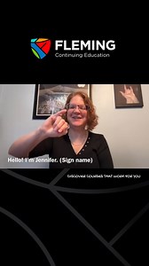 1.3K views · 11 reactions | Meet Jennifer, a Deaf Canadian Sign Language (ASL) educator who teaches in Fleming’s Continuing Education program. Whatever your reason for joining, there are many advantages and course options available for all levels beginning this January. Register today at flemingcollege.ca/ce | Fleming College | Facebook