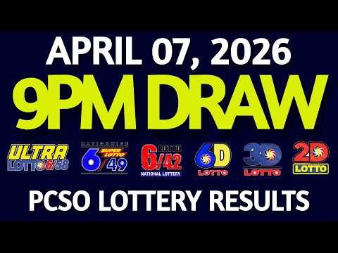 Lotto Result Today 9pm draw April 07, 2026 Tuesday PCSO
