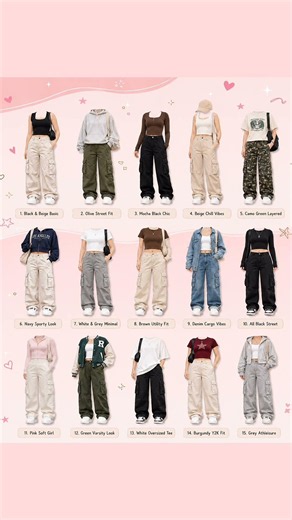✨ 15 cargo pants outfits you'll want to wear on repeat! Which look is your favourite?#viral#ytshorts