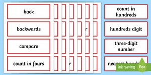 Year 3 Number and Place Value Maths Vocabulary Cards