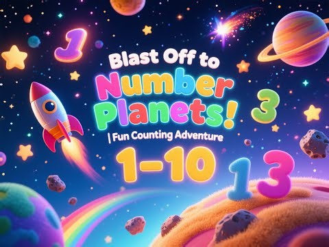 Blast Off 🚀 Learn Numbers 1–10 in Space | Happy Counting Song for Kids