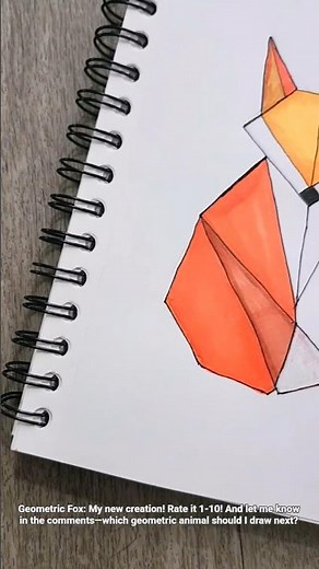 Easy Geometric pattern animal Drawing! #drawing #geometric art #fox