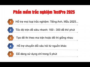 Hướng dẫn sử dụng phần mềm trắc nghiệm TestProfessional 2025 V4 0