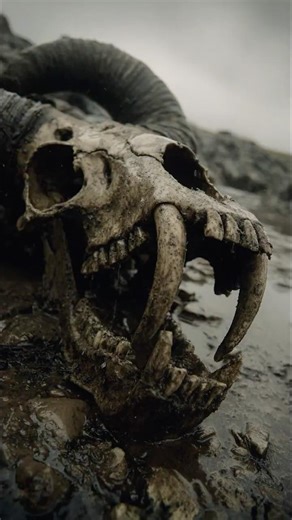 Storm Reveals Animal Remains Embedded in Cliff Face