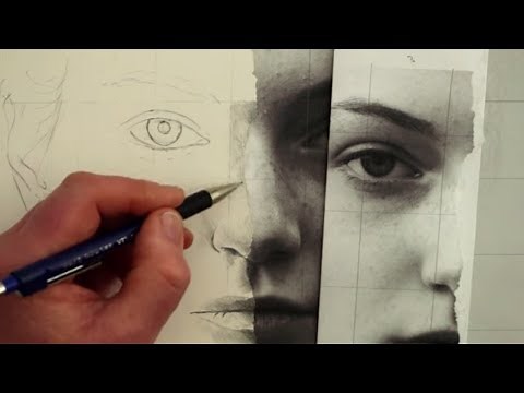 How to Draw a Female Face Using a Photograph: Square by Square
