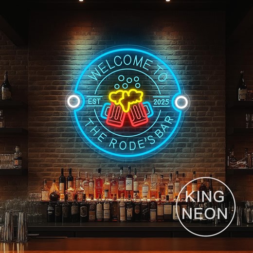 Custom Bar LED Neon Sign, Personalized Pub Decor - Etsy UK