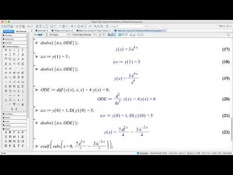 Maple lecture 15 - Ordinary differential equations