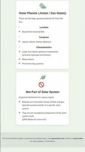 Structure of the Solar System: Inner, Outer Solar System